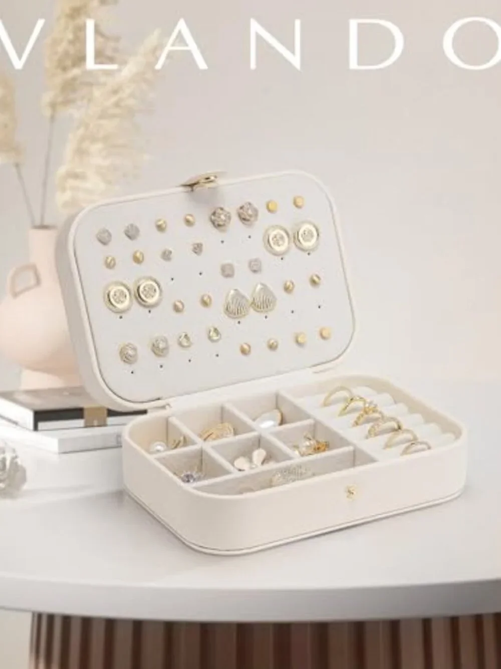 Travel Jewelry Case, Portable Jewelry Earring Box Organizer